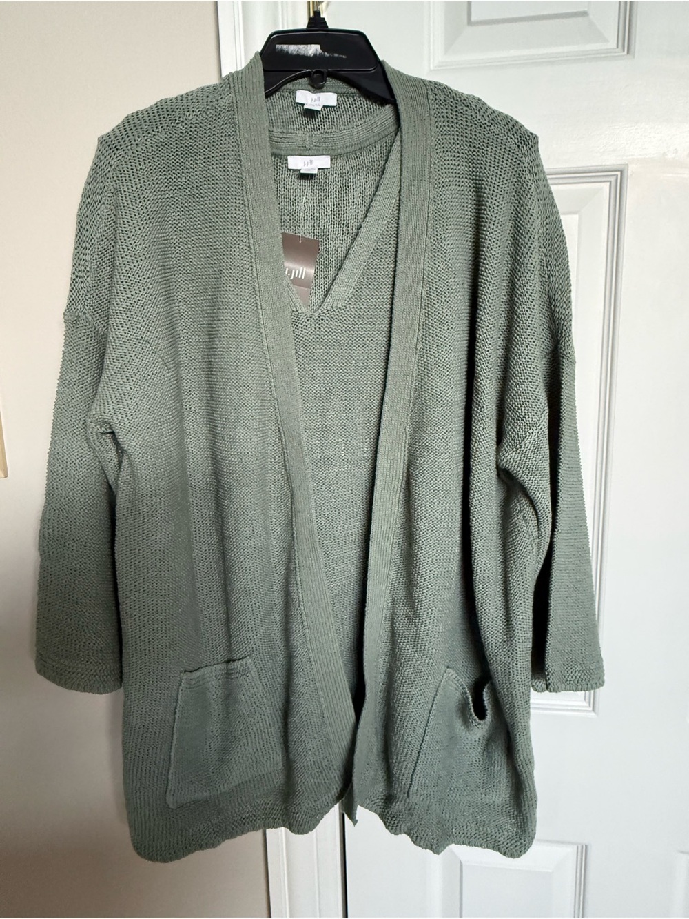 J.Jill 2 piece sweater set ,Sleeveless V-Neck Knit Top and matching cardigan